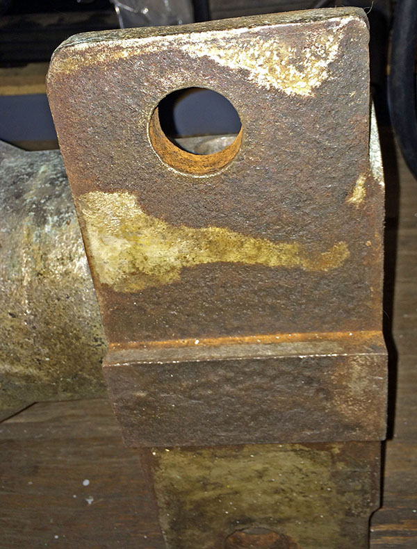 mounting surface with mostly rust
