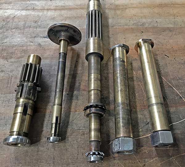 four shafts with bearing locknuts