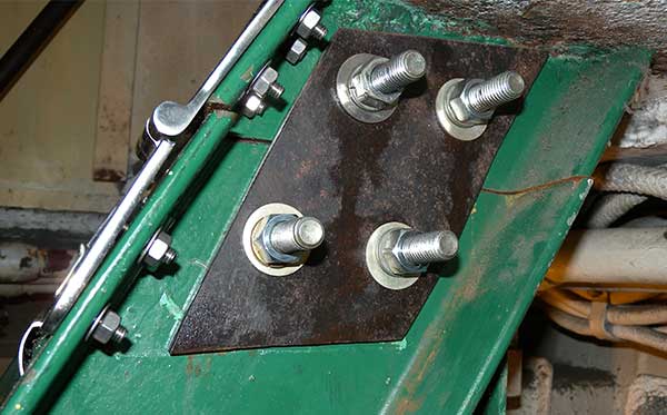 stair flange and hinge