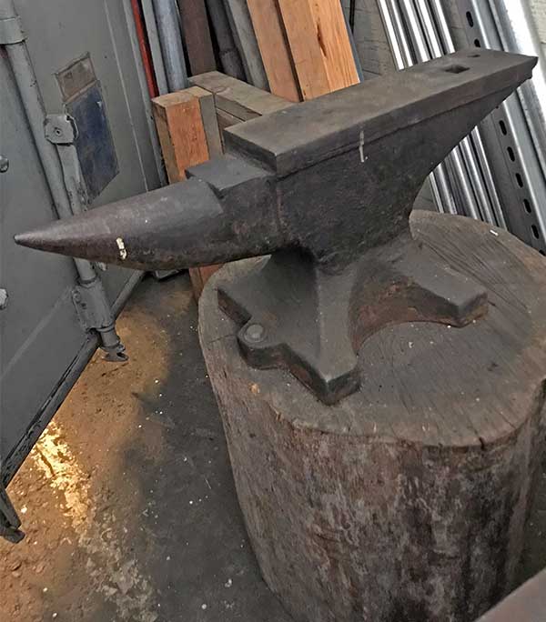 anvil on unfinished stump