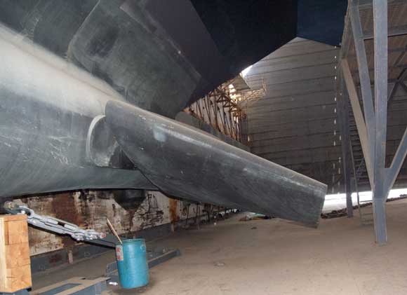 Stabilizer shown from outside the hull