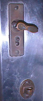 Photo of door latch details.