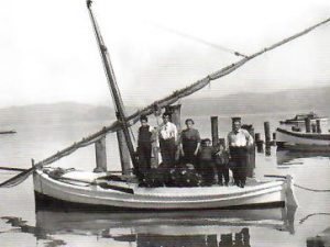 Brigante family aboard fishing boat 1910